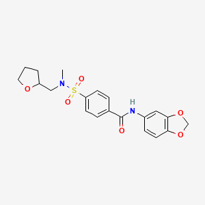 molecular formula C20H22N2O6S B2806776 N-(1,3-benzodioxol-5-yl)-4-[methyl(tetrahydrofurfuryl)sulfamoyl]benzamide CAS No. 868677-03-6