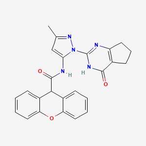 N-(3-methyl-1-(4-oxo-4,5,6,7-tetrahydro-3H-cyclopenta[d]pyrimidin-2-yl)-1H-pyrazol-5-yl)-9H-xanthene-9-carboxamide