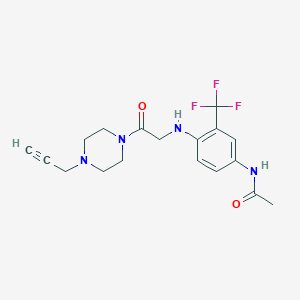 molecular formula C18H21F3N4O2 B2806781 N-[4-({2-oxo-2-[4-(prop-2-yn-1-yl)piperazin-1-yl]ethyl}amino)-3-(trifluoromethyl)phenyl]acetamide CAS No. 1384707-80-5