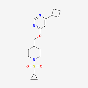 4-Cyclobutyl-6-[(1-cyclopropylsulfonylpiperidin-4-yl)methoxy]pyrimidine