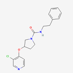 molecular formula C18H20ClN3O2 B2806783 3-((3-chloropyridin-4-yl)oxy)-N-phenethylpyrrolidine-1-carboxamide CAS No. 2034495-95-7