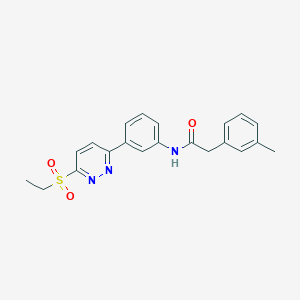 molecular formula C21H21N3O3S B2806785 N-(3-(6-(乙基磺酰)吡嘧啶-3-基)苯基)-2-(间甲苯基)乙酰胺 CAS No. 897614-60-7