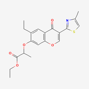 molecular formula C20H21NO5S B2806787 ethyl 2-((6-ethyl-3-(4-methylthiazol-2-yl)-4-oxo-4H-chromen-7-yl)oxy)propanoate CAS No. 170466-93-0