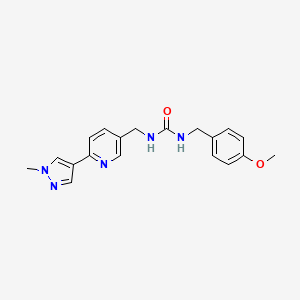 molecular formula C19H21N5O2 B2806788 1-(4-methoxybenzyl)-3-((6-(1-methyl-1H-pyrazol-4-yl)pyridin-3-yl)methyl)urea CAS No. 2034523-31-2