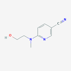 molecular formula C9H11N3O B2806792 6-[(2-羟乙基)(甲基)氨基]吡啶-3-甲腈 CAS No. 265314-32-7