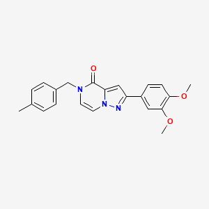molecular formula C22H21N3O3 B2806793 2-(3,4-dimethoxyphenyl)-5-(4-methylbenzyl)pyrazolo[1,5-a]pyrazin-4(5H)-one CAS No. 1326869-72-0