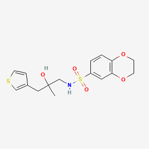 molecular formula C16H19NO5S2 B2806795 S-(2,3-dihydro-1,4-benzodioxin-6-yl)-2-hydroxy-2-methyl-3-(thiophen-3-yl)propane-1-sulfonamido CAS No. 2097921-51-0