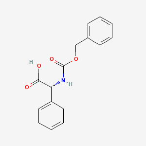 molecular formula C16H17NO4 B2806800 (2R)-2-Cyclohexa-1,4-dien-1-yl-2-(phenylmethoxycarbonylamino)acetic acid CAS No. 62144-52-9