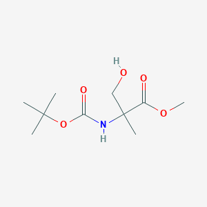 molecular formula C10H19NO5 B2806802 Methyl 2-{[(tert-butoxy)carbonyl]amino}-3-hydroxy-2-methylpropanoate CAS No. 191110-61-9