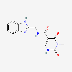molecular formula C14H13N5O3 B2806803 N-((1H-benzo[d]imidazol-2-yl)methyl)-3-methyl-2,4-dioxo-1,2,3,4-tetrahydropyrimidine-5-carboxamide CAS No. 1351649-15-4