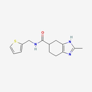 molecular formula C14H17N3OS B2806804 2-methyl-N-(thiophen-2-ylmethyl)-4,5,6,7-tetrahydro-1H-benzo[d]imidazole-5-carboxamide CAS No. 2034441-24-0