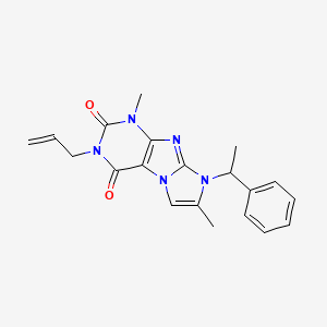 molecular formula C20H21N5O2 B2806806 4,7-Dimethyl-6-(1-phenylethyl)-2-prop-2-enylpurino[7,8-a]imidazole-1,3-dione CAS No. 915930-16-4