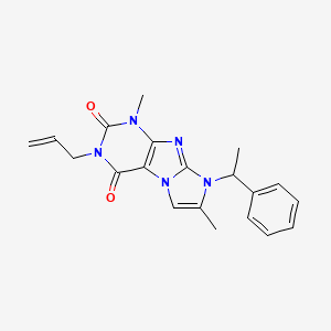 molecular formula C20H21N5O2 B2806806 4,7-二甲基-6-(1-苯乙基)-2-丙-2-烯基嘌呤[7,8-a]嘧啶-1,3-二酮 CAS No. 915930-16-4