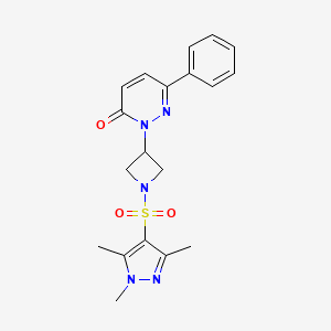 6-Phenyl-2-[1-(1,3,5-trimethylpyrazol-4-yl)sulfonylazetidin-3-yl]pyridazin-3-one