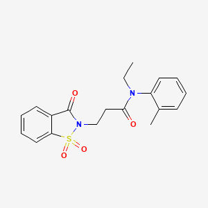 3-(1,1-dioxido-3-oxobenzo[d]isothiazol-2(3H)-yl)-N-ethyl-N-(o-tolyl)propanamide