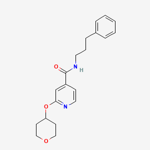 molecular formula C20H24N2O3 B2806823 N-(3-phenylpropyl)-2-((tetrahydro-2H-pyran-4-yl)oxy)isonicotinamide CAS No. 2034317-94-5