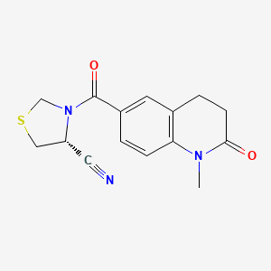 (4R)-3-(1-Methyl-2-oxo-3,4-dihydroquinoline-6-carbonyl)-1,3-thiazolidine-4-carbonitrile