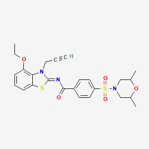 molecular formula C25H27N3O5S2 B2806827 (Z)-4-((2,6-二甲基吗啉-2-氧代磺酰)-N-(4-乙氧-3-(丙-2-炔-1-基)苯并噻唑-2(3H)-基亚甲基)苯甲酰胺 CAS No. 868377-91-7