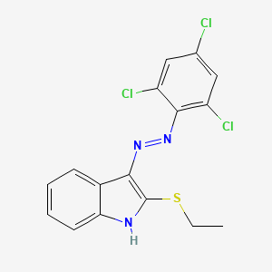 molecular formula C16H12Cl3N3S B2806829 2-(乙基硫代)-3H-吲哚-3-酮-N-(2,4,6-三氯苯基)腙 CAS No. 478042-24-9