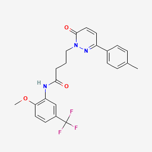 molecular formula C23H22F3N3O3 B2806833 N-(2-甲氧基-5-(三氟甲基)苯基)-4-(6-氧代-3-(对甲苯基)吡啶-1(6H)-基)丁酰胺 CAS No. 946322-64-1