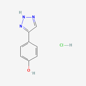 molecular formula C8H8ClN3O B2806836 4-(1H-1,2,3-triazol-4-yl)phenol hydrochloride CAS No. 1803570-12-8