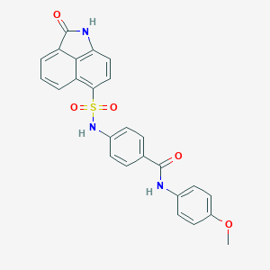 molecular formula C25H19N3O5S B280684 N-(4-methoxyphenyl)-4-{[(2-oxo-1,2-dihydrobenzo[cd]indol-6-yl)sulfonyl]amino}benzamide 