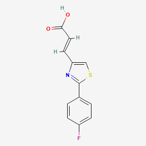 molecular formula C12H8FNO2S B2806840 3-[2-(4-Fluorophenyl)-1,3-thiazol-4-yl]prop-2-enoic acid CAS No. 1613051-28-7