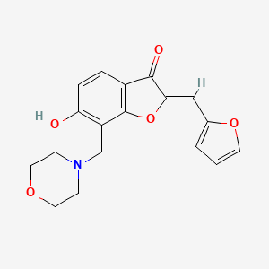 molecular formula C18H17NO5 B2806841 (Z)-2-(furan-2-ylmethylene)-6-hydroxy-7-(morpholinomethyl)benzofuran-3(2H)-one CAS No. 896828-74-3