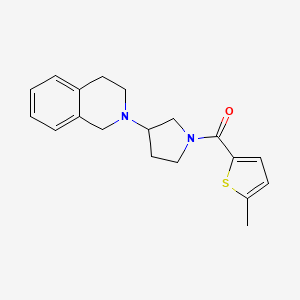 molecular formula C19H22N2OS B2806842 (3-(3,4-dihydroisoquinolin-2(1H)-yl)pyrrolidin-1-yl)(5-methylthiophen-2-yl)methanone CAS No. 2034291-47-7