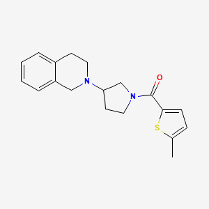 molecular formula C19H22N2OS B2806842 (3-(3,4-二氢异喹啉-2(1H)-基)吡咯啉-1-基)(5-甲硫苯-2-基)甲酮 CAS No. 2034291-47-7