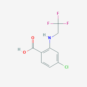 molecular formula C9H7ClF3NO2 B2806843 4-Chloro-2-[(2,2,2-trifluoroethyl)amino]benzoic acid CAS No. 1341457-94-0