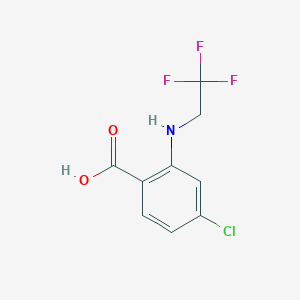 molecular formula C9H7ClF3NO2 B2806843 4-氯-2-[(2,2,2-三氟乙基)氨基]苯甲酸 CAS No. 1341457-94-0