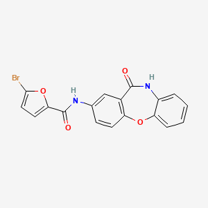 molecular formula C18H11BrN2O4 B2806846 5-溴-N-(11-氧代-10,11-二氢二苯并[b,f][1,4]噁唑-2-基)呋喃-2-甲酰胺 CAS No. 922082-77-7