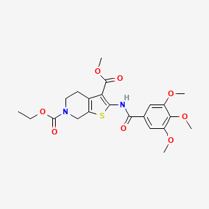 molecular formula C22H26N2O8S B2806851 6-ethyl 3-methyl 2-(3,4,5-trimethoxybenzamido)-4,5-dihydrothieno[2,3-c]pyridine-3,6(7H)-dicarboxylate CAS No. 864926-12-5