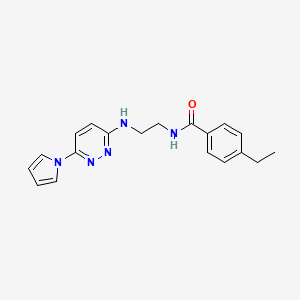 molecular formula C19H21N5O B2806852 N-(2-((6-(1H-pyrrol-1-yl)pyridazin-3-yl)amino)ethyl)-4-ethylbenzamide CAS No. 1421484-37-8