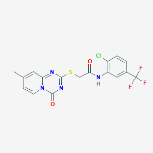 N-(2-chloro-5-(trifluoromethyl)phenyl)-2-((8-methyl-4-oxo-4H-pyrido[1,2-a][1,3,5]triazin-2-yl)thio)acetamide