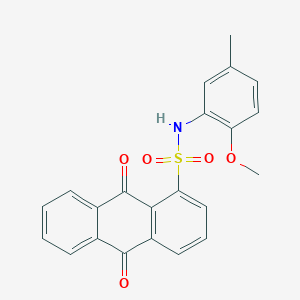 molecular formula C22H17NO5S B280686 N-(2-methoxy-5-methylphenyl)-9,10-dioxo-9,10-dihydro-1-anthracenesulfonamide 