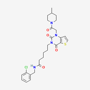N-(2-chlorobenzyl)-6-[1-[2-(4-methylpiperidin-1-yl)-2-oxoethyl]-2,4-dioxo-1,4-dihydrothieno[3,2-d]pyrimidin-3(2H)-yl]hexanamide
