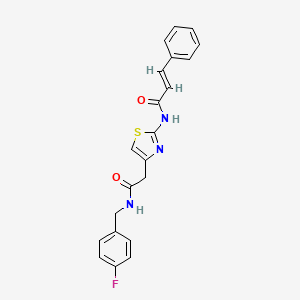 N-(4-(2-((4-fluorobenzyl)amino)-2-oxoethyl)thiazol-2-yl)cinnamamide