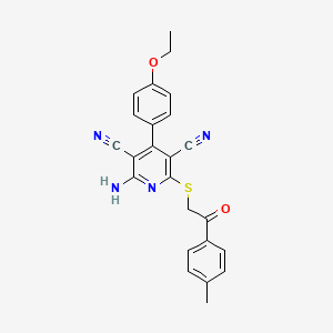2-Amino-4-(4-ethoxyphenyl)-6-((2-oxo-2-(p-tolyl)ethyl)thio)pyridine-3,5-dicarbonitrile