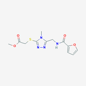 molecular formula C12H14N4O4S B2806888 甲基 2-[[5-[(呋喃-2-基甲酰氨)甲基]-4-甲基-1,2,4-三唑-3-基]硫代基]乙酸酯 CAS No. 689750-32-1