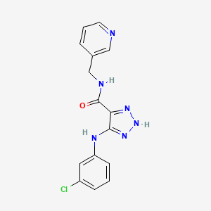 molecular formula C15H13ClN6O B2806890 5-((3-chlorophenyl)amino)-N-(pyridin-3-ylmethyl)-1H-1,2,3-triazole-4-carboxamide CAS No. 1291858-54-2