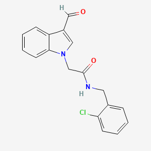 molecular formula C18H15ClN2O2 B2806895 N-(2-chlorobenzyl)-2-(3-formyl-1H-indol-1-yl)acetamide CAS No. 1209905-37-2