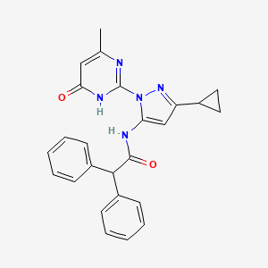 N-(3-cyclopropyl-1-(4-methyl-6-oxo-1,6-dihydropyrimidin-2-yl)-1H-pyrazol-5-yl)-2,2-diphenylacetamide
