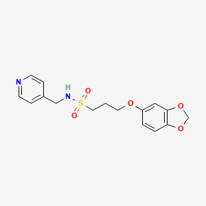 molecular formula C16H18N2O5S B2806898 3-(benzo[d][1,3]dioxol-5-yloxy)-N-(pyridin-4-ylmethyl)propane-1-sulfonamide CAS No. 946213-92-9