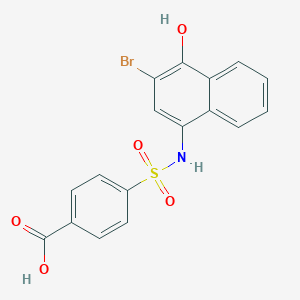 molecular formula C17H12BrNO5S B280690 4-{[(3-Bromo-4-hydroxy-1-naphthyl)amino]sulfonyl}benzoic acid 