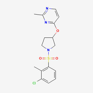 4-{[1-(3-Chloro-2-methylbenzenesulfonyl)pyrrolidin-3-yl]oxy}-2-methylpyrimidine