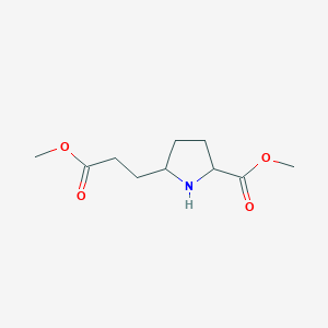molecular formula C10H17NO4 B2806901 Methyl 5-(3-methoxy-3-oxopropyl)pyrrolidine-2-carboxylate CAS No. 1822597-21-6