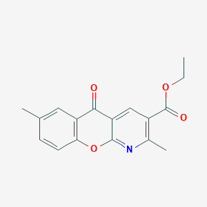 molecular formula C17H15NO4 B2806905 ethyl 2,7-dimethyl-5-oxo-5H-chromeno[2,3-b]pyridine-3-carboxylate CAS No. 72164-94-4