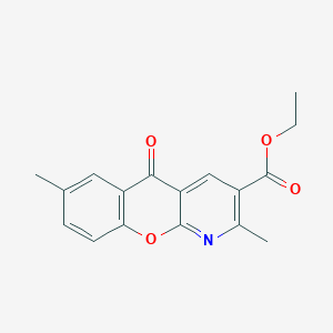 molecular formula C17H15NO4 B2806905 乙酸乙酯 2,7-二甲基-5-氧代-5H-咯啶并[2,3-b]吡啶-3-羧酸酯 CAS No. 72164-94-4